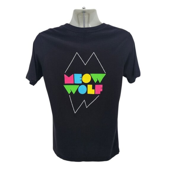 Meow Wolf Adult Medium Shirt Graphic Logo Black Multicolor Crewneck T-Shirt - Picture 1 of 7